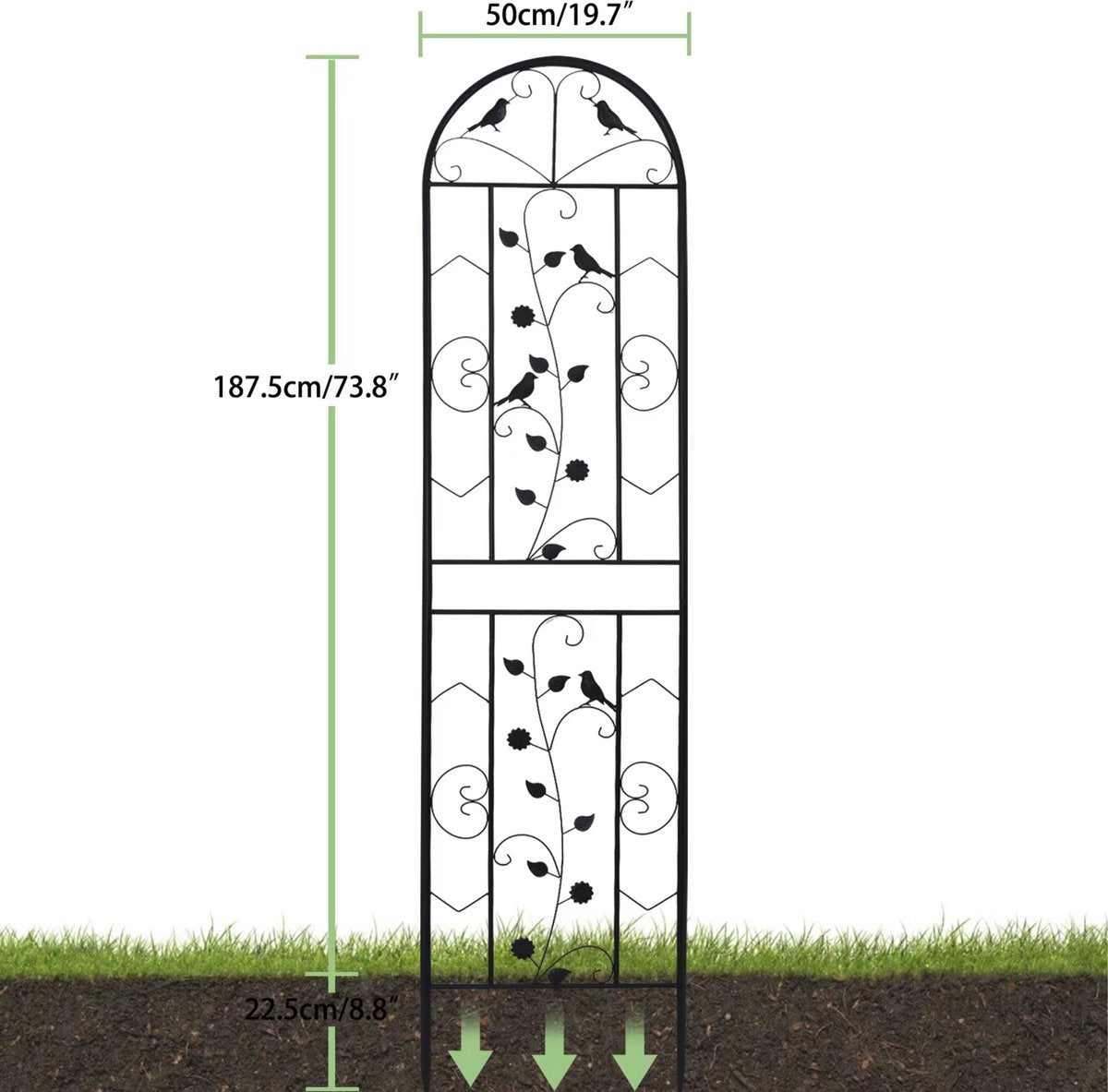 Trellis Opulence - Tuin Trellis Hek - 2 stuks - Voor Buiten - Metalen Klimplant Bloempanelen - 188cm - Anti-Roest Scherm voor Rand en Tuinrand