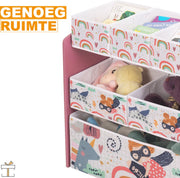 Happyment Speelgoedkast roze - Boekenkast voor kinderen - Kinderkamer - Opbergkast kind - Boekenrek - MDF - Black friday - Kerstcadeau