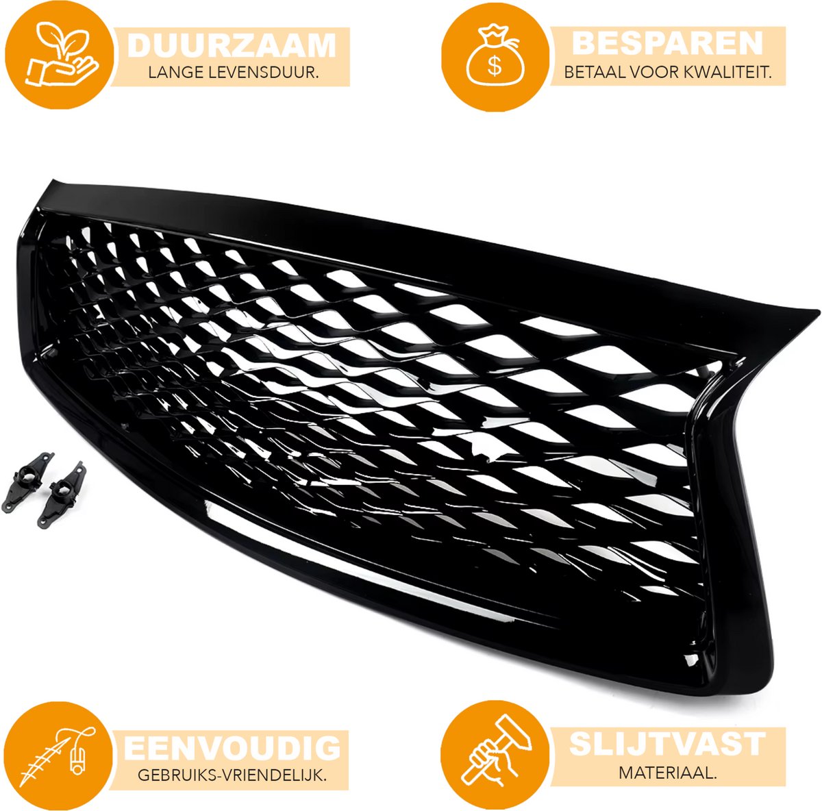 Voorbumper Bovenste Grille - Voor Infiniti Q50 (2018-2022)- JDM Gloss Zwart