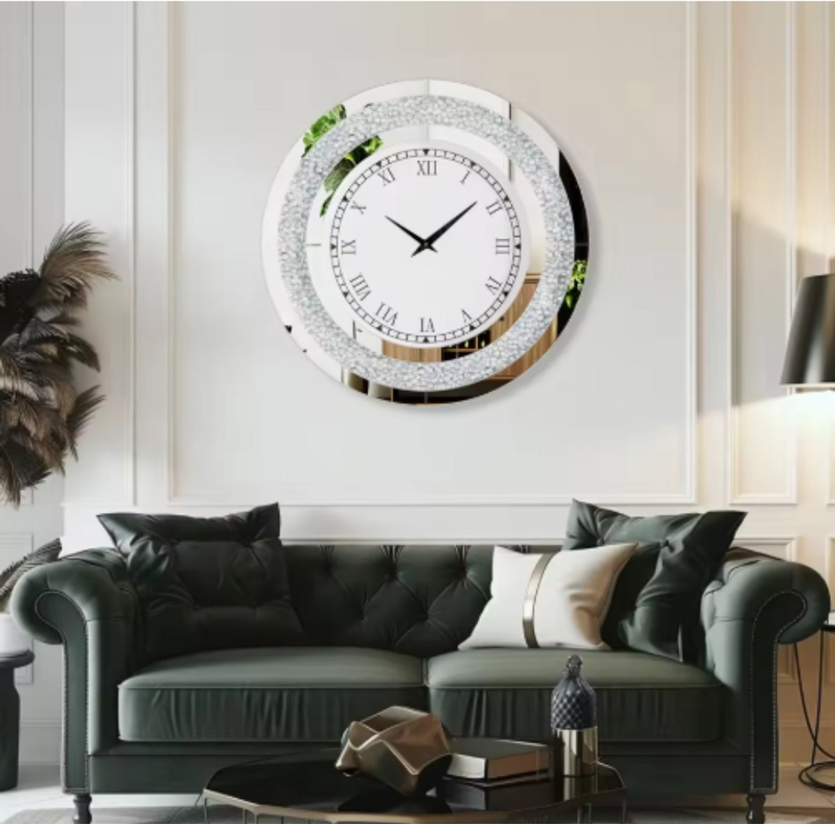Elegante Spiegel klok - Goud - Ronde wandspiegel - 60 - Zonder verlichting - Woonkamer