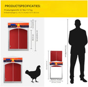 Automatische Kippendeur - Kippenluik - Chickenguard - Hokopener - Met Tandwielheffer - Gegalvaniseerd - Weerbestendig Systeem