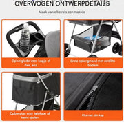 Hondenbuggy - Inklapbare Hondenkar - All terrain - Hondentrolley Aluminium - Huisdierentrolley - 20KG Laadvermogen