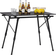 Happyment Camping klaptafel zwart - Inklapbaar - 4 personen - Picknicktafel - Kinderen & volwassenen - Verstelbaar in hoogte - Black friday - Kerstcadeau