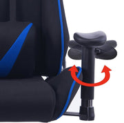 Happyment Gamestoel Sheffield - Kunstleer - Met rugleuning en armleuning - In hoogte verstelbaar - Ergonomisch - Blauw/zwart