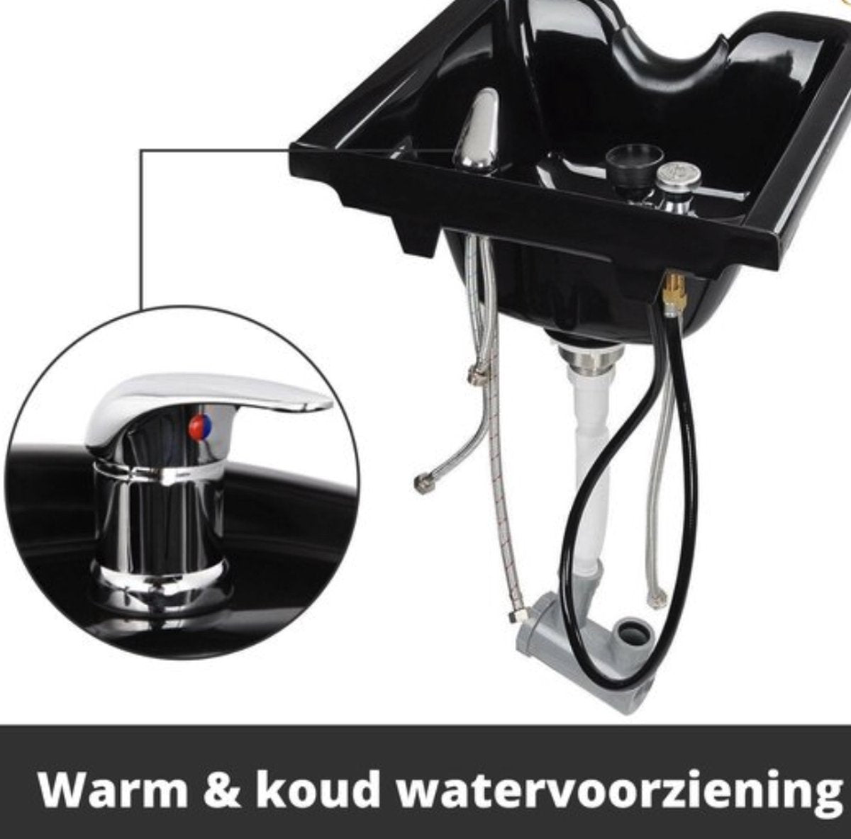 Happyment Haarwasbak - Wasbak - Kapper Salon Wastafel - Kapperswasbak - Zwart