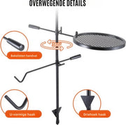 Roterende Grill - BBQ Grillwagen accesoires - Dubbellaags Kookrooster Grillrek 6 kg - Grill rooster