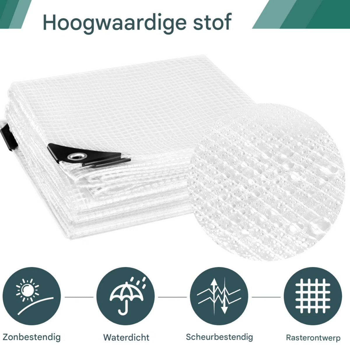 Waterdicht Zeildoek - Transparant - Voor Tuinmeubilair, Trampolines & Brandhout - Scheurbestendig & UV-bestendig - Color: Clear-3x4m