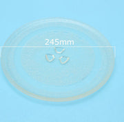 Happyment Magnetron Draaiplateau - Glasplaat Voor Magnetrons - Glazen Magnetronschaal - Inkepingen - 24.5cm