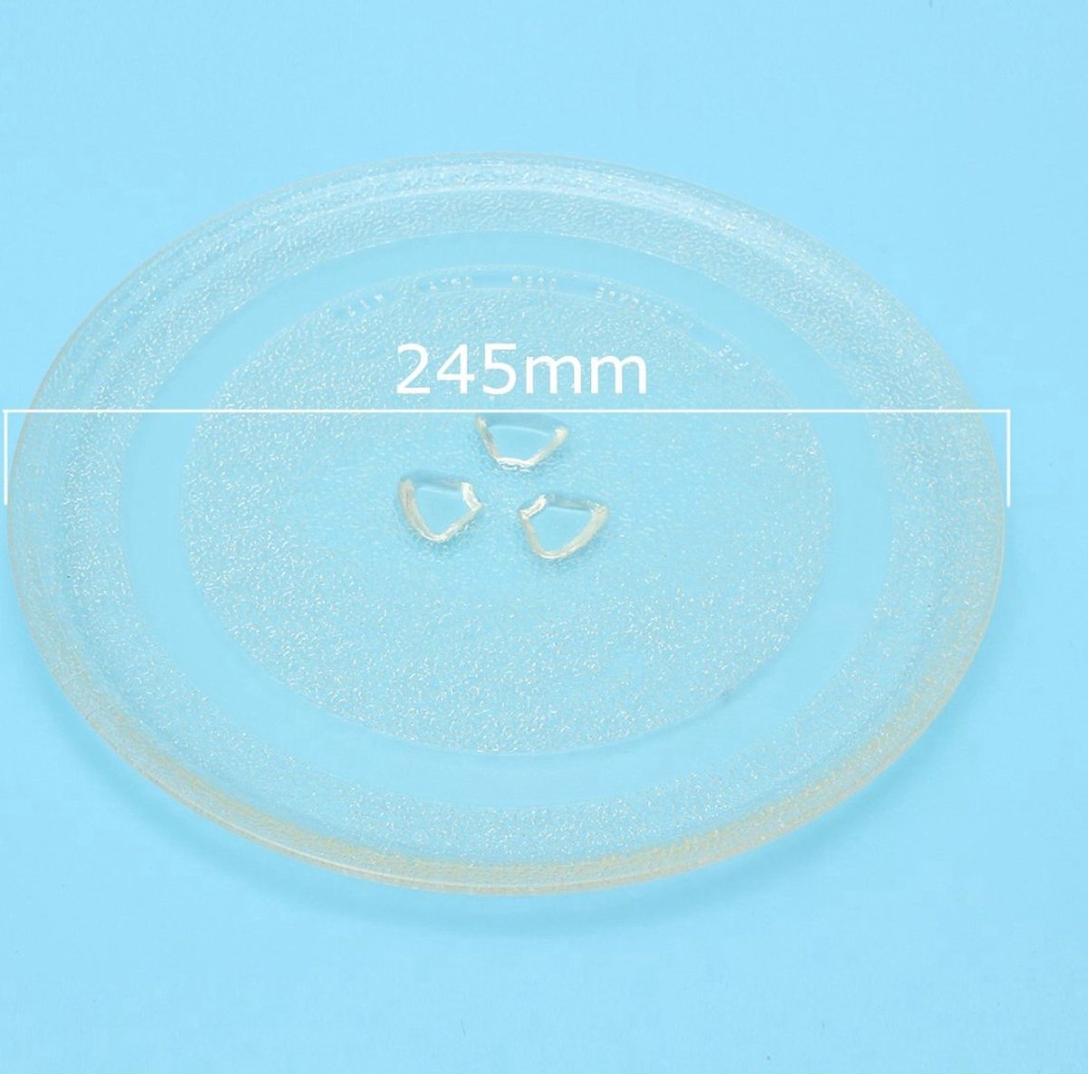 Happyment Magnetron Draaiplateau - Glasplaat Voor Magnetrons - Glazen Magnetronschaal - Inkepingen - 24.5cm