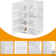 Happyment Schoenenbox PRO - 8 stuks - Transparant - Sneakerbox - Schoenendoos - Opbergsysteem - Opbergbox
