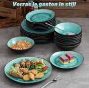 Happyment Keramisch Serviesset - Vintage - Veelzijdig Gebruik - Premium Kwaliteit