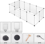 Happyment Dierenren Blanca - Ren - Verstelbaar - Voor binnen - Puppyren - Kleine dieren - Kittens - Wit - 142x72x45cm