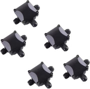 Aansluitdoos - Behuizing - Kabeldoos - Opbergbox - 3-Weg - Waterdicht - IP68 Externe Elektrische Aansluitdoos - Zwart - Ondergronds met Kabelconnector - Voor Buitengebruik - 5 stuks