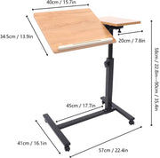 Laptop stand - Bed tafel - Bijzettafel - Laptoptafel - Voor Thuiskantoor en Studeren - Tafelblad op wielen - Khaki