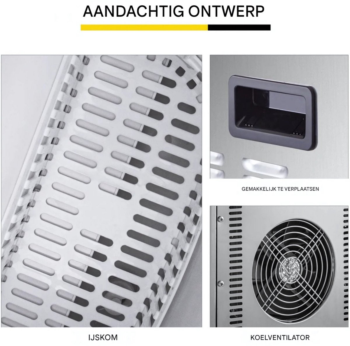 IJsblokjesmachine – 250W - IJsblokjesmaker met IJsschep – 24 blokjes per 15 minuten – Zelfreinigingsfunctie - Draagbaar - Zwart