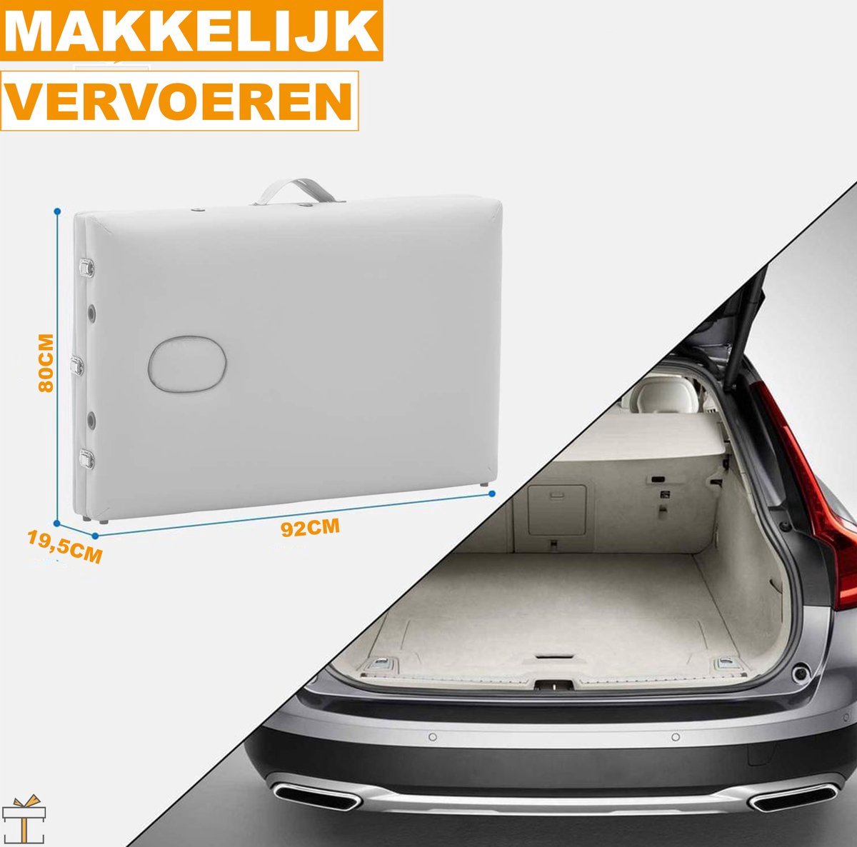 Massagetafel - Wit - Aluminium - Verstelbaar en inklapbaar - 250KG draagvermogen