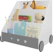 Happyment Speelgoedkast Niva - Voor kinderen - Wit - Opbergkast - Boekenkast kind - Kinderkamer - Boekenrek - Hout