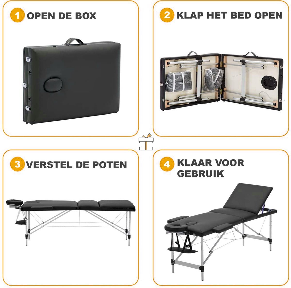 Massagetafel - Aluminium - Verstelbaar & Inklapbaar - Behandeltafel - Luxe