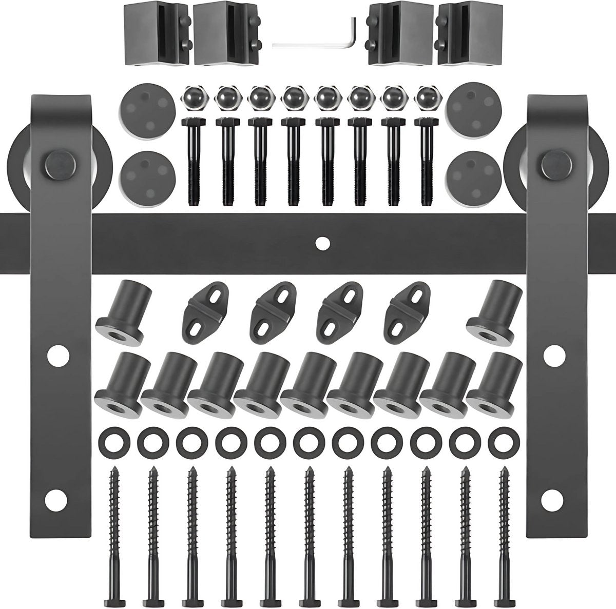 Schuifdeursystemen - 396cm - Schuifdeur rails - Schuifdeursysteem - Railsysteem - Koolstofstaal Staldeurkit