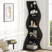 Moderne boekenkast 5 lagen - Zwart - Boekenrek - Woonkamer, slaapkamer en kinderkamer - Hout - 180cm