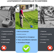 Grastrimmer Deluxe - 21V - Elektrische Draadloze Strimmer - 2x Accu - Grasmaaier - Snoei Cutter Tuingereedschap - Onkruid Heggenschaar