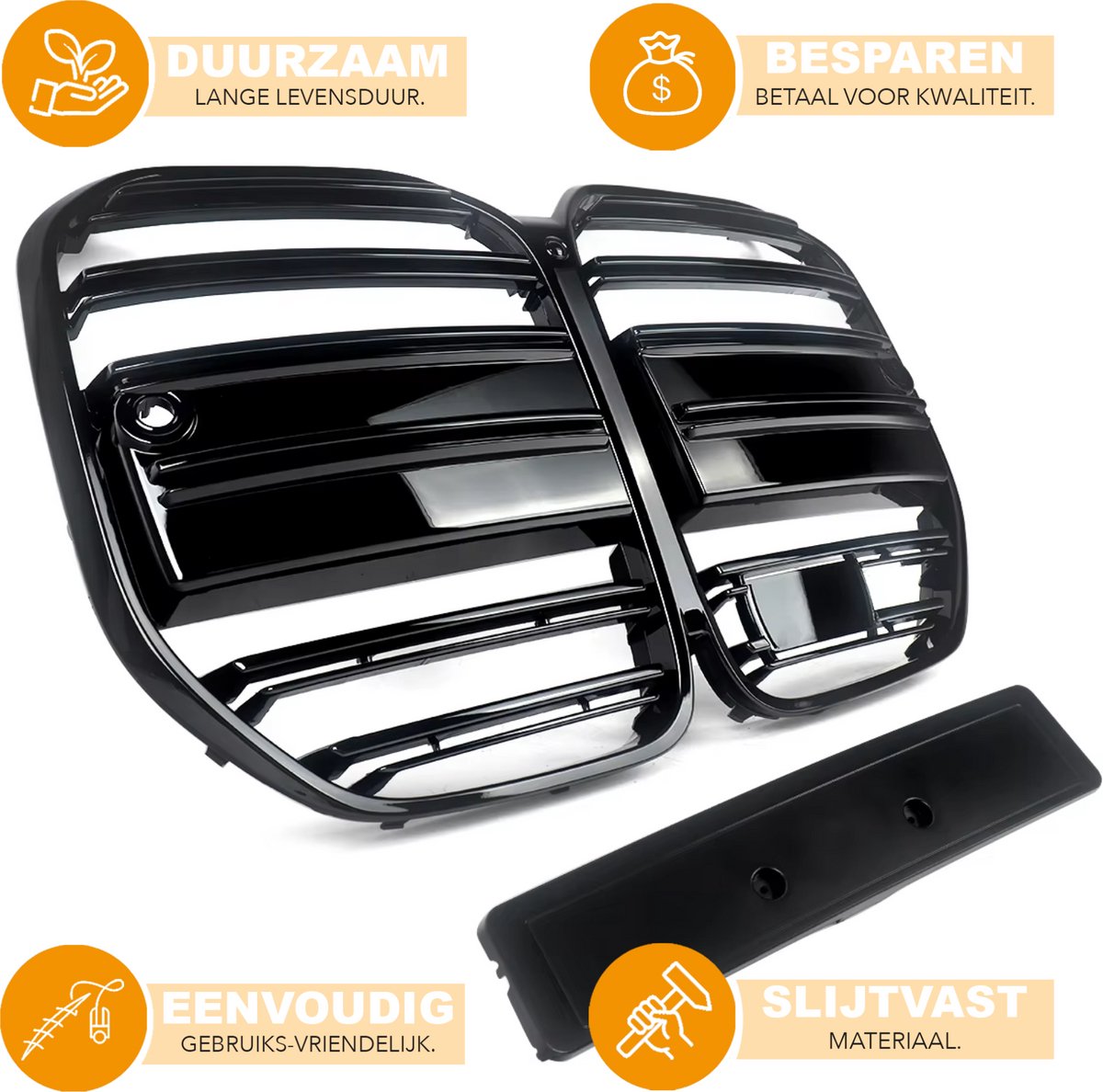 Bumper - Voor BMW 4 Serie G22/G23 (2021-2023)- Gloss Zwart - M Prestatie Stijl - Auto accessoires