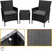 Tuinset - 2 Persoons - Loungeset - Wasbare Kussens - Tuintafel en stoelen