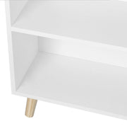 Happyment Boekenkast industrieel - 4 lagen - Op poten - Wit - Boekenrek - Woonkamer, slaapkamer en kinderkamer - Hout - 60 x 24x 144 cm