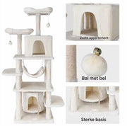 Krabpaal voor katten 170 cm - Kattenmand - Voor Binnenkatten en kittens - Krabton - Kattenspeelgoed - Beige