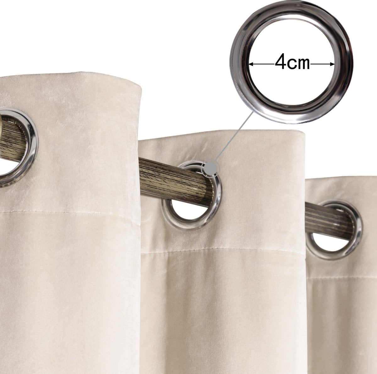 Happyment Gordijnen set Vida 2 stuks - Beige 140x225cm - Verduisterend - met Plooiband - Fluweel Isolerend
