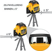 Kruislijnlaser met groot statief - Staand - 360 graden - Zelfnivellerende Laserwaterpas - 100 tot 165cm