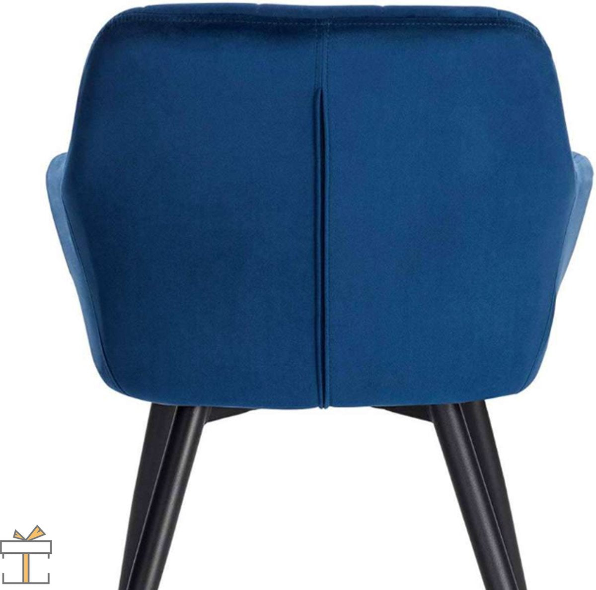 Happyment Luxe Eetkamerstoelen - Velvet Blauw - Fauteuils met armleuning - Woonkamerstoelen - Keukenstoelen - Kuipstoel - Set van 1