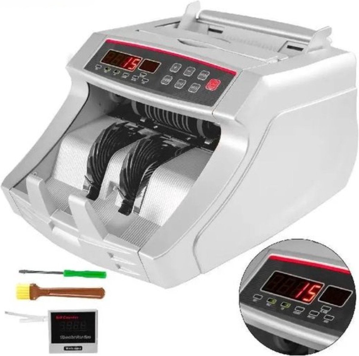 Geldtelmachine deluxe - Professionele biljettelmachine - Grijs - 1000 Biljetten p/min
