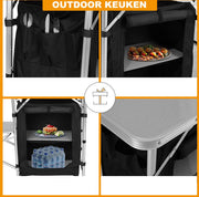 Happyment Campingkeuken deluxe - buitenkeuken inklapbaar - opvouwbaar - 2 in 1