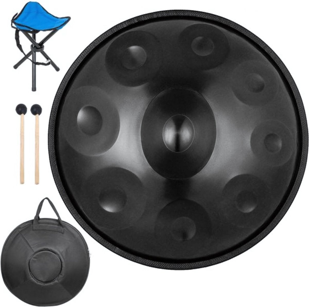 Tongue drum Deluxe - Handpan Handtrommel - Tongtrommel staal - Steel Tong - 56 cm Percussie Instrument - Klankschaal set