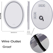 LED Badkamerspiegel met Verlichting - Ovaal 70-50 cm - Anticondens & Dimbaar - Smart Touch Wandspiegel - Make-up Spiegel - 3 Lichtkleuren - 2 Formaten