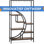Plantenstandaard - Plantenrek Buiten - Bloemenpot - Voor binnen en buiten - 7 Lagen en S-Haken - Bruin - 179 cm hoog × 100 cm breed × 30 cm diep