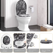 Antibacteriële Toiletbril stoney - Met Softclose - Universeel - Toiletbrillen met print - WC Bril - Toiletzitting