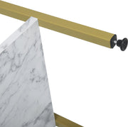 Boekenkast Foki - 4 lagen - Wit/Goud - Marble look - Boekenrek - Woonkamer, slaapkamer en kinderkamer - Hout - Wit - 60 x 35 x 148 cm