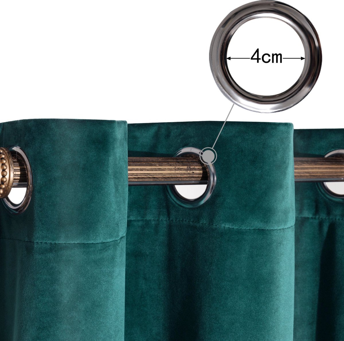 Happyment Gordijnen set Vida 2 stuks - groen 140x270cm - Verduisterend - met Plooiband - Fluweel Isolerend