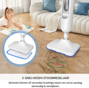 Afneembare Stoomreiniger - 1500W Stoommop - Krachtige Vloerstomer voor Tapijt - Laminaat - Hardhout - Voegen, Tegel & Marmer, 400ml