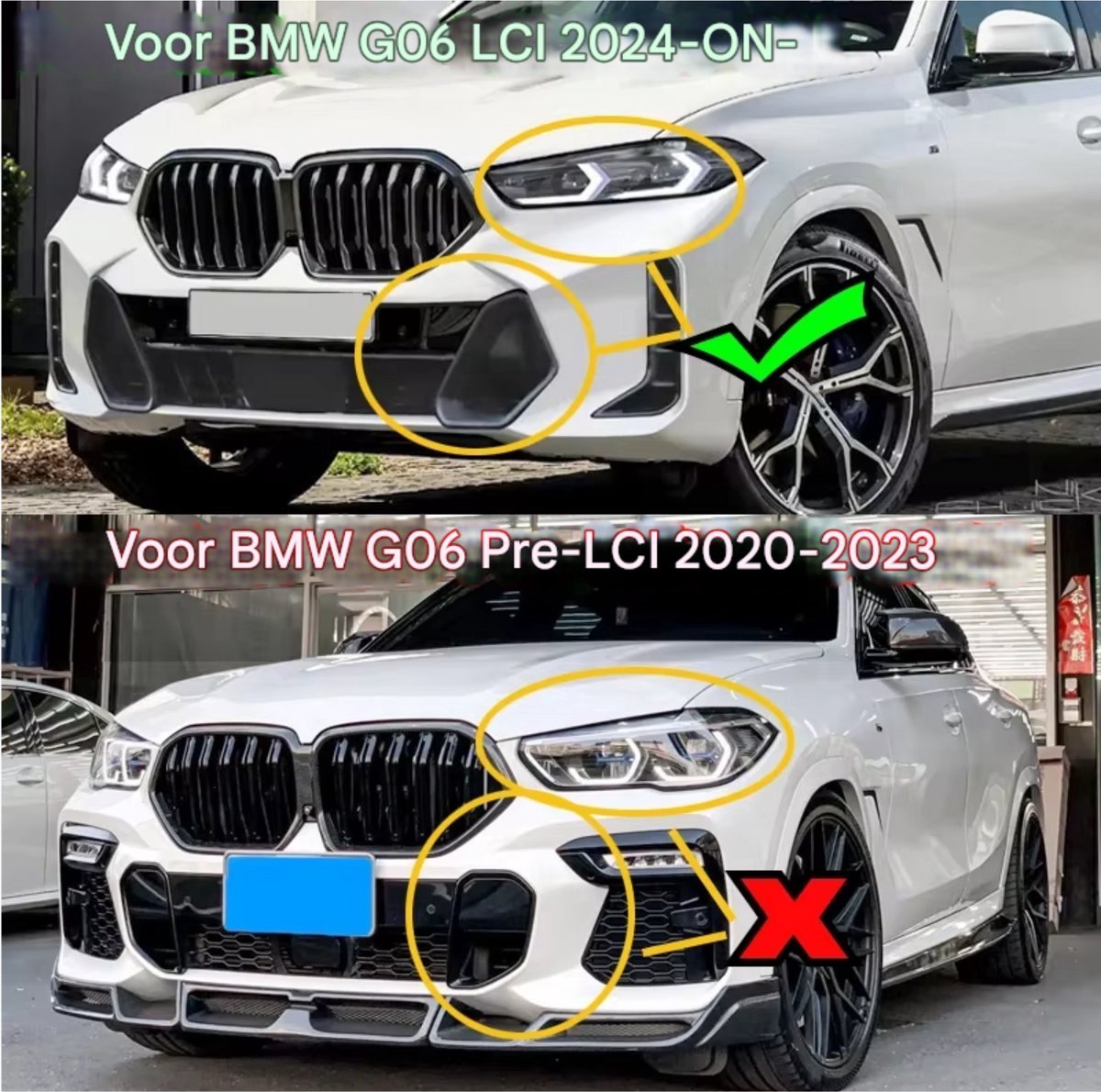 Radiator Grille Ignar - Auto Radiator Nier Kap Grille Enkel Lijn - Voor Bumper Grille Glanzend Zwart - Voor BMW X6 G06 M60i LCI 2024 - Auto Accessoires