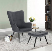 Fauteuil Deluxe met hocker - Armleuning - Voetenbank Woonkamer stoel - Corduroy - Donkergrijs