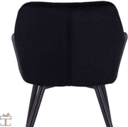 Eetkamerstoel Velvet - Zwart - Fauteuil - Met Armleuning - Woonkamerstoel