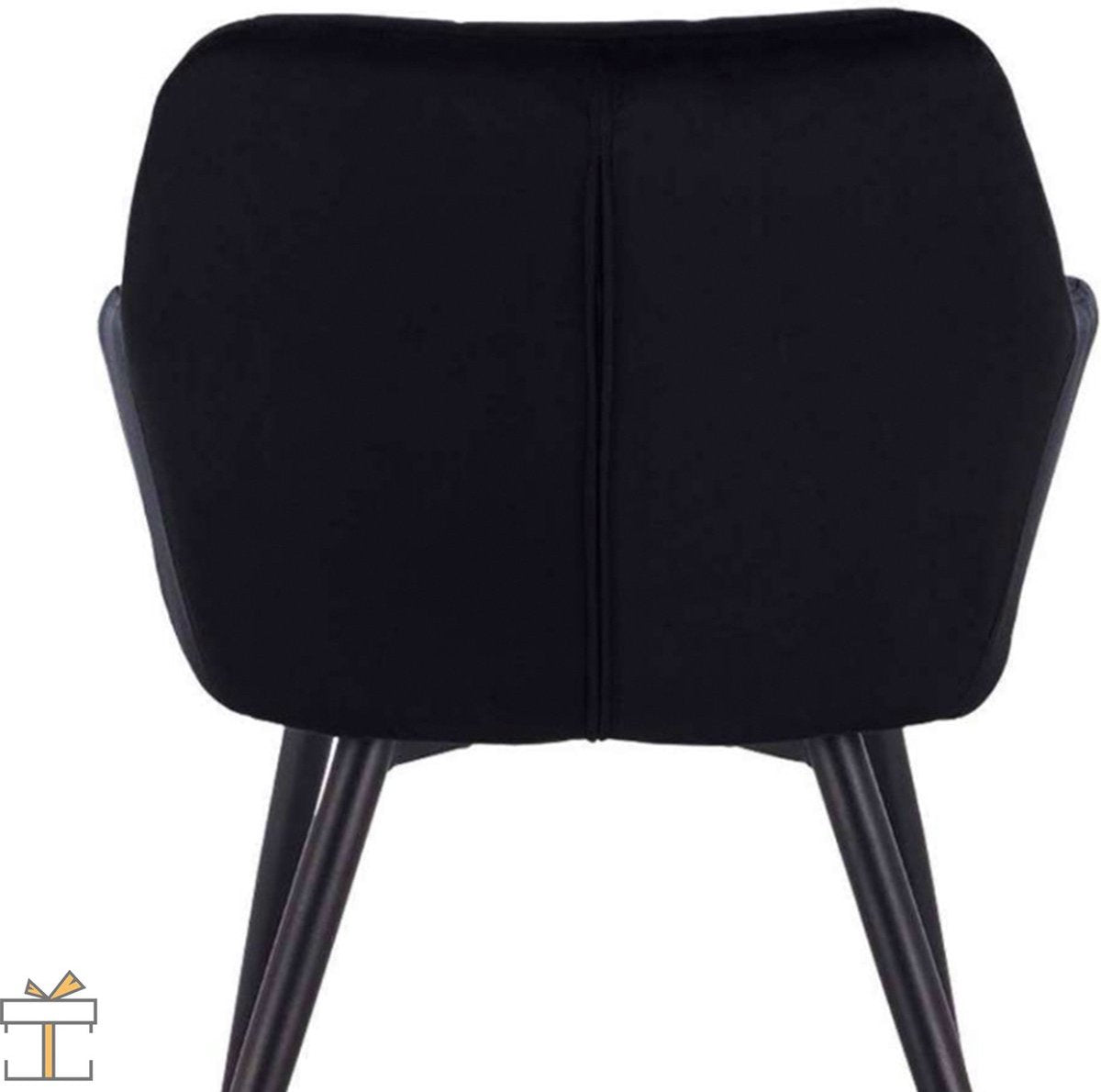 Eetkamerstoel Velvet - Zwart - Fauteuil - Met Armleuning - Woonkamerstoel