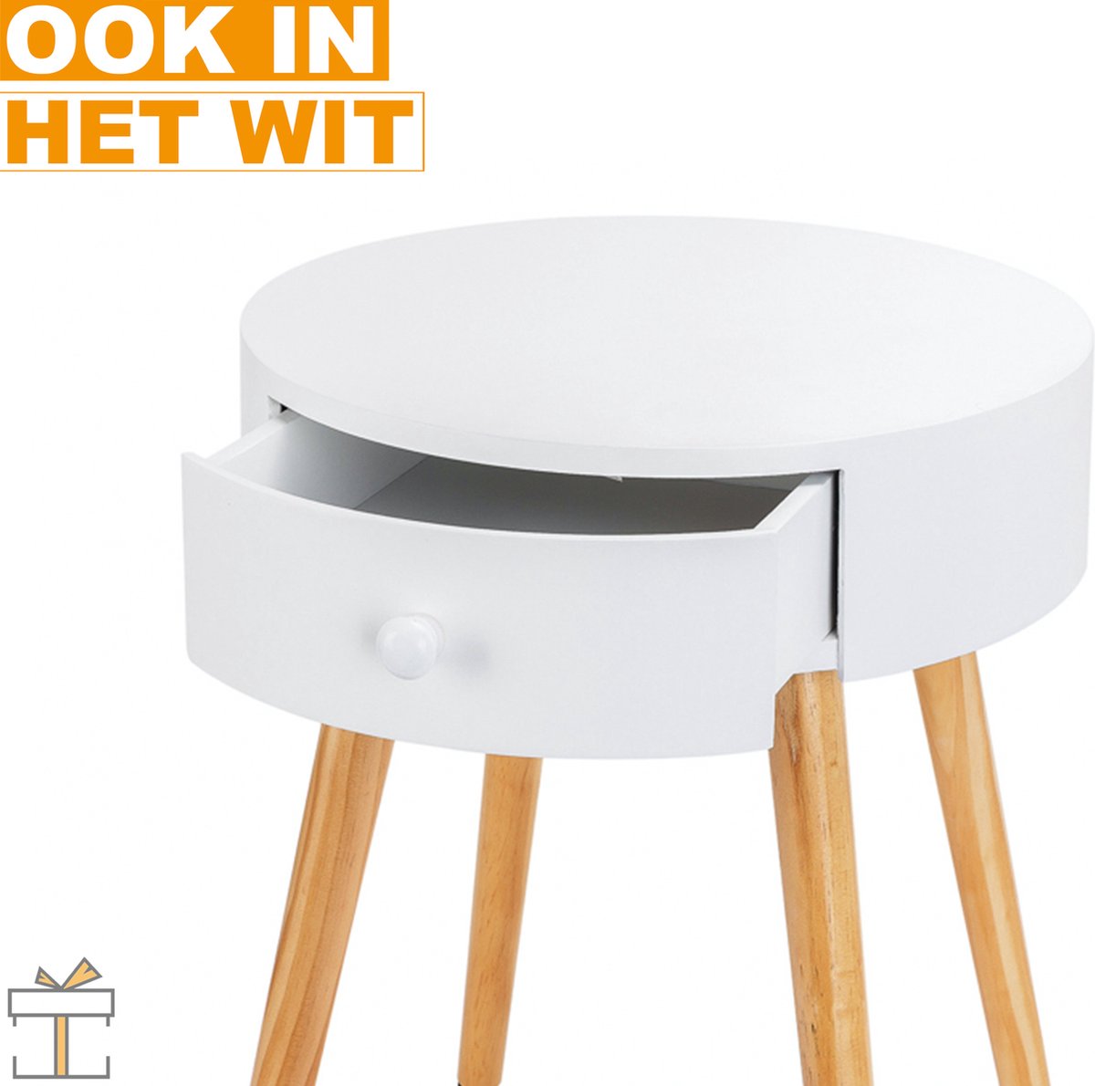 Happyment Ladekastje modern - Nachtkastje - Slaapkamer - Bureau - Kantoor - Ladekast Hout - Grijs - 38x38x48cm
