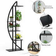 Ovale plantstandaard - Set van 2 - Voor binnentuin, woonkamer en balkon - Plantenrek - Plantentafel - Multifunctionele Gebogen Display Plank - Bloemenrek