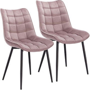 Happyment Luxe Eetkamerstoelen - Velvet Roze - Woonkamerstoelen - Keukenstoelen - Kuipstoel - Set van 2, 4 of 6