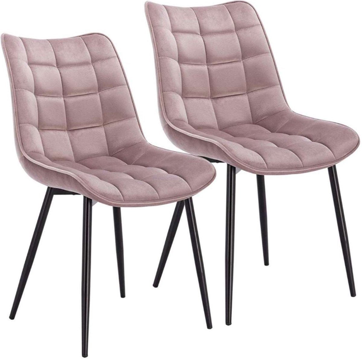 Happyment Luxe Eetkamerstoelen - Velvet Roze - Woonkamerstoelen - Keukenstoelen - Kuipstoel - Set van 2, 4 of 6
