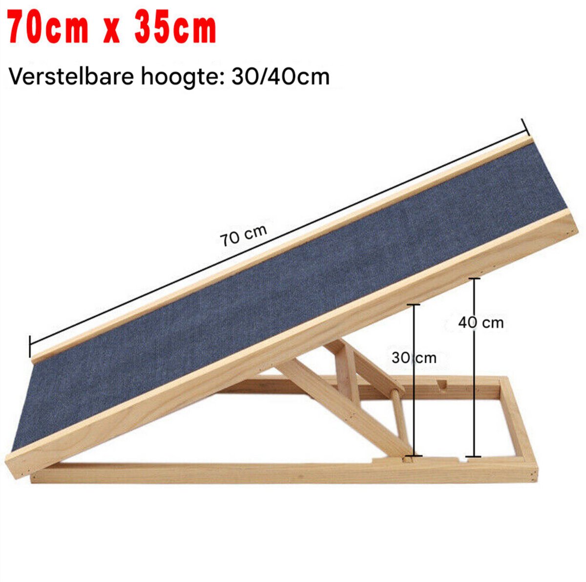 Massief Houten Hondenladder Zyren - 4-in-1 Verstelbaar - Antislip Tapijt - Veiligheidsladder voor Huisdieren